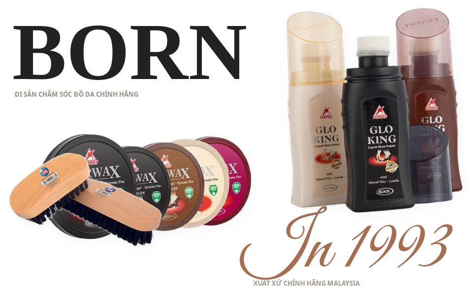 BORN IN 1993 - Bộ sản phẩm xi nước Glo-King và xi sáp Star Wax Yuppies chính hãng